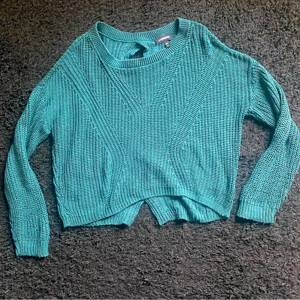 Express Green Knit Sweater